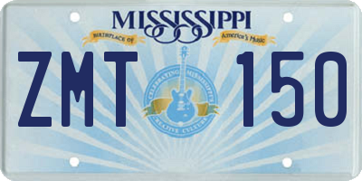MS license plate ZMT150