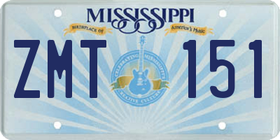 MS license plate ZMT151