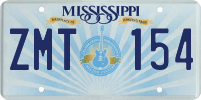 MS license plate ZMT154