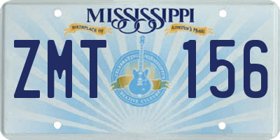MS license plate ZMT156