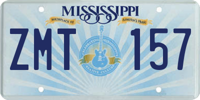 MS license plate ZMT157