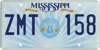 MS license plate ZMT158