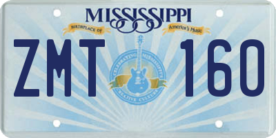 MS license plate ZMT160