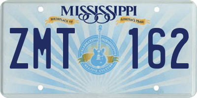 MS license plate ZMT162