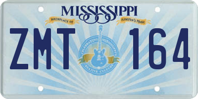 MS license plate ZMT164