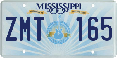 MS license plate ZMT165