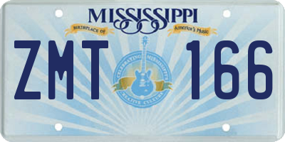 MS license plate ZMT166