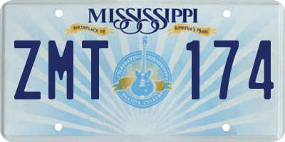 MS license plate ZMT174