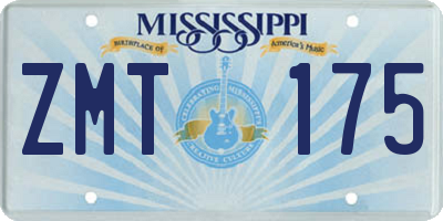 MS license plate ZMT175
