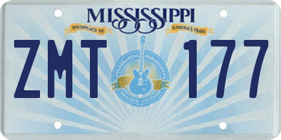 MS license plate ZMT177