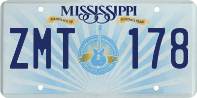 MS license plate ZMT178