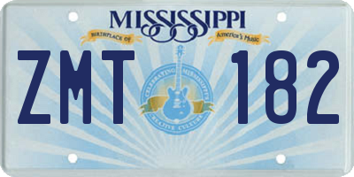 MS license plate ZMT182