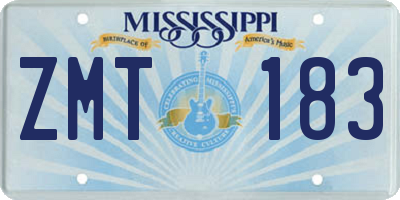 MS license plate ZMT183