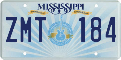 MS license plate ZMT184