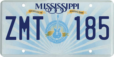 MS license plate ZMT185
