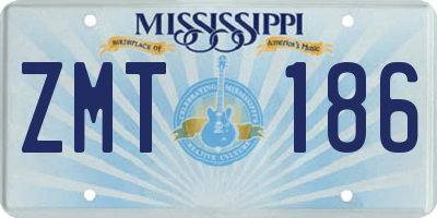 MS license plate ZMT186