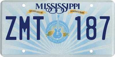 MS license plate ZMT187