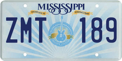 MS license plate ZMT189
