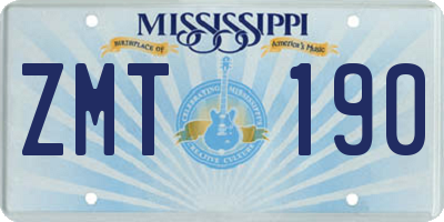 MS license plate ZMT190