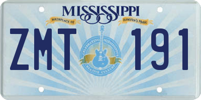 MS license plate ZMT191