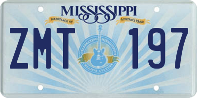 MS license plate ZMT197