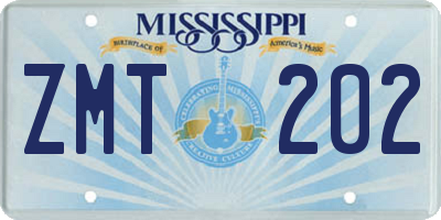 MS license plate ZMT202