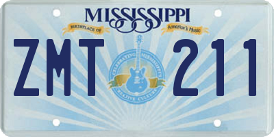 MS license plate ZMT211