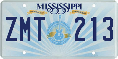 MS license plate ZMT213