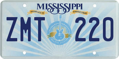 MS license plate ZMT220