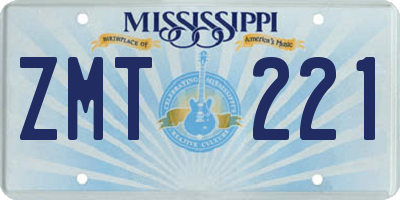 MS license plate ZMT221