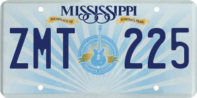 MS license plate ZMT225