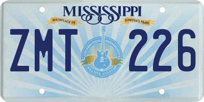 MS license plate ZMT226
