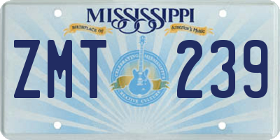 MS license plate ZMT239