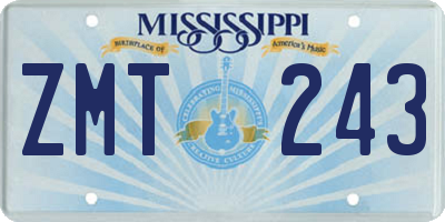 MS license plate ZMT243