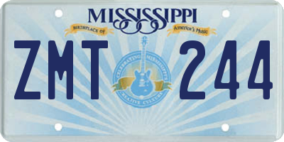 MS license plate ZMT244