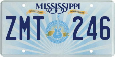 MS license plate ZMT246