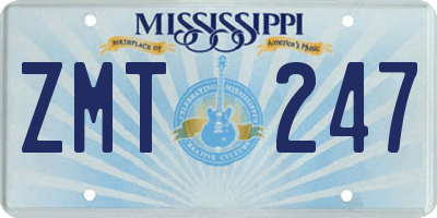 MS license plate ZMT247
