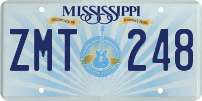 MS license plate ZMT248