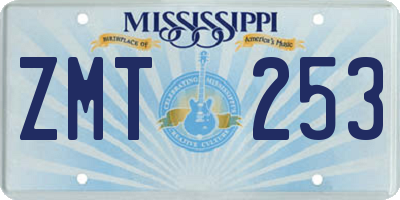 MS license plate ZMT253