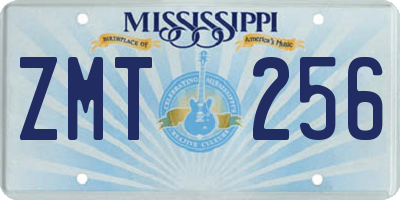 MS license plate ZMT256