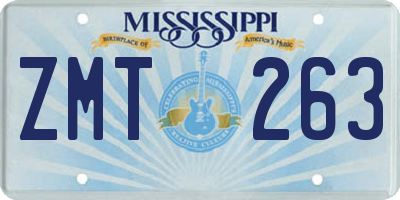 MS license plate ZMT263