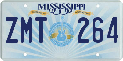 MS license plate ZMT264