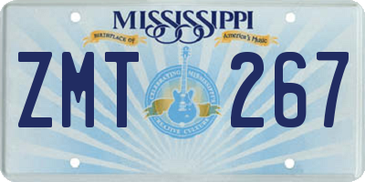 MS license plate ZMT267