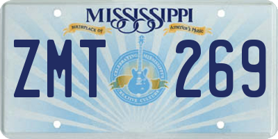 MS license plate ZMT269