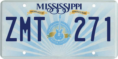 MS license plate ZMT271