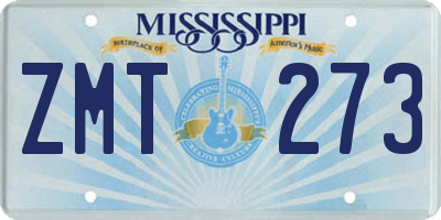MS license plate ZMT273