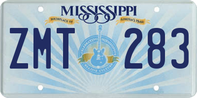 MS license plate ZMT283