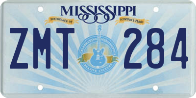 MS license plate ZMT284