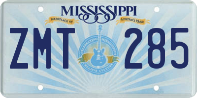 MS license plate ZMT285
