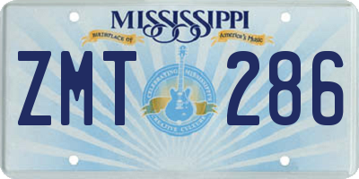 MS license plate ZMT286
